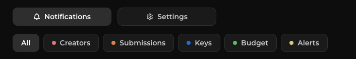 In-platform notification feed showing recent campaign activity