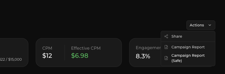 Option to download a PDF campaign report